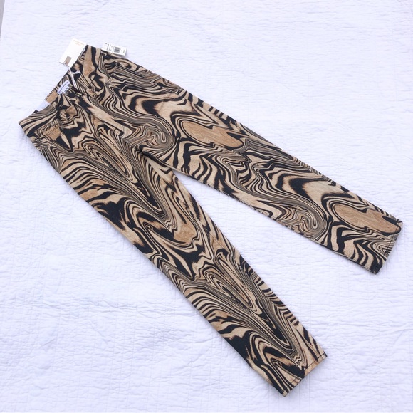 Good American Good Classic Natural Swirl Skinnyish Fit Hi-rise Jeans Size 00/24 - Picture 3 of 11